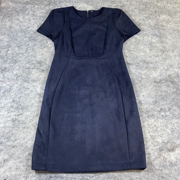 Calvin Klein Dresses & Skirts - Calvin Klein Sheath Dress Women's 12 Navy Blue Suede Elegant Special Occasion